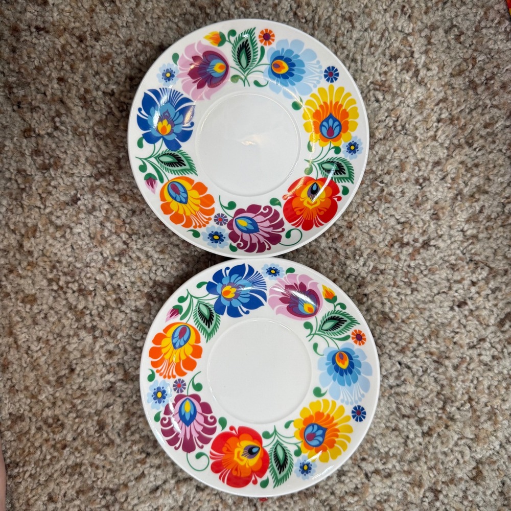 Folkstar Basia Espresso Cup Set 90ml Multicolor Polish Folk Art Lowicz 21663‎ - Picture 2 of 7